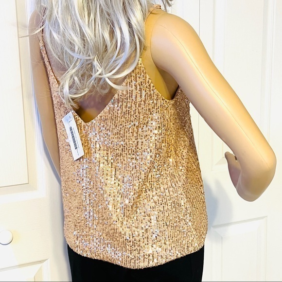 ILLA ILLA Sparkle Rose Gold Strap Top NWT, Small - Picture 10 of 12